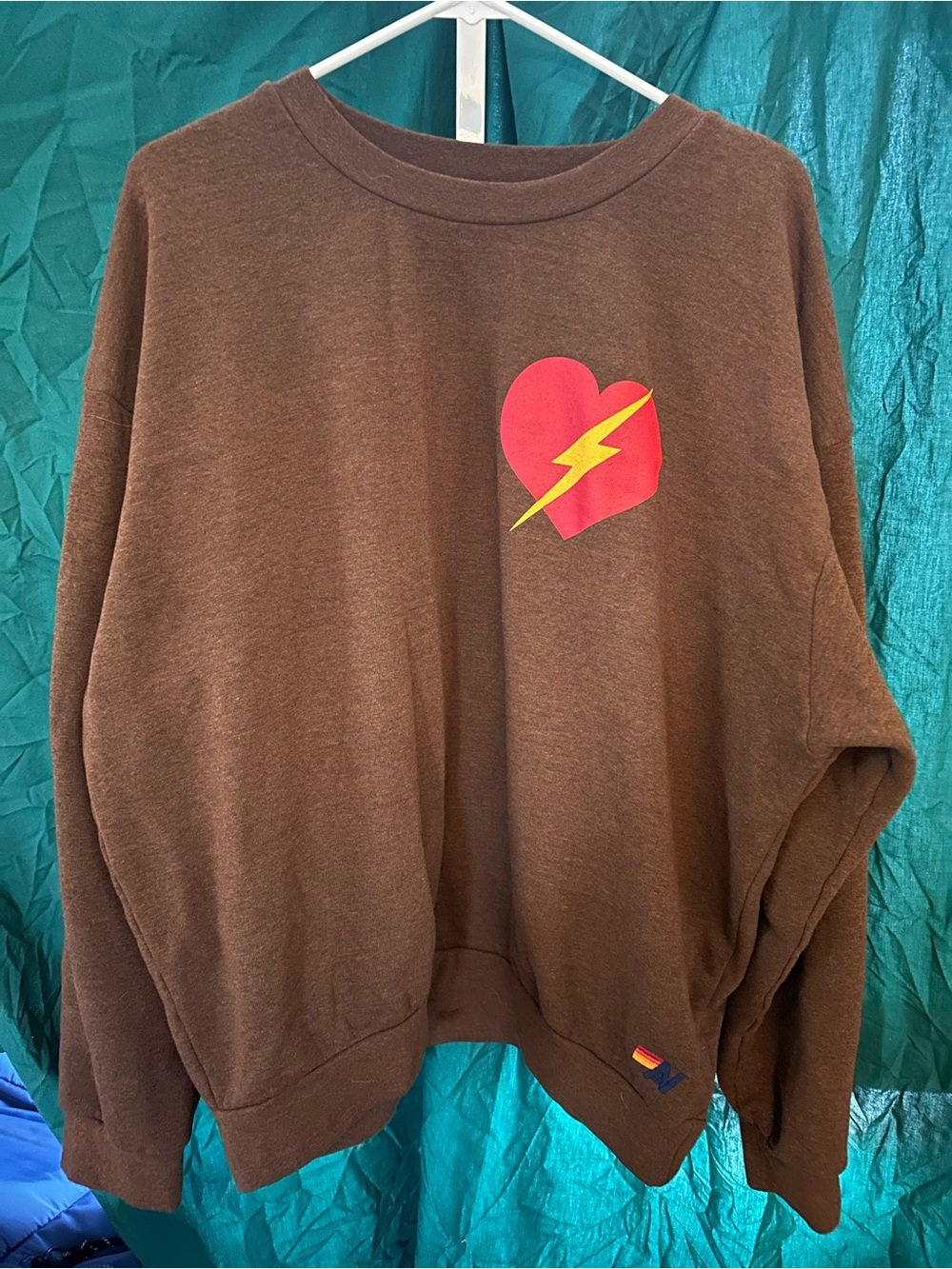Aviator Nation Bolt ❤️ Crewneck in Chocolate